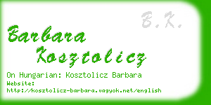 barbara kosztolicz business card